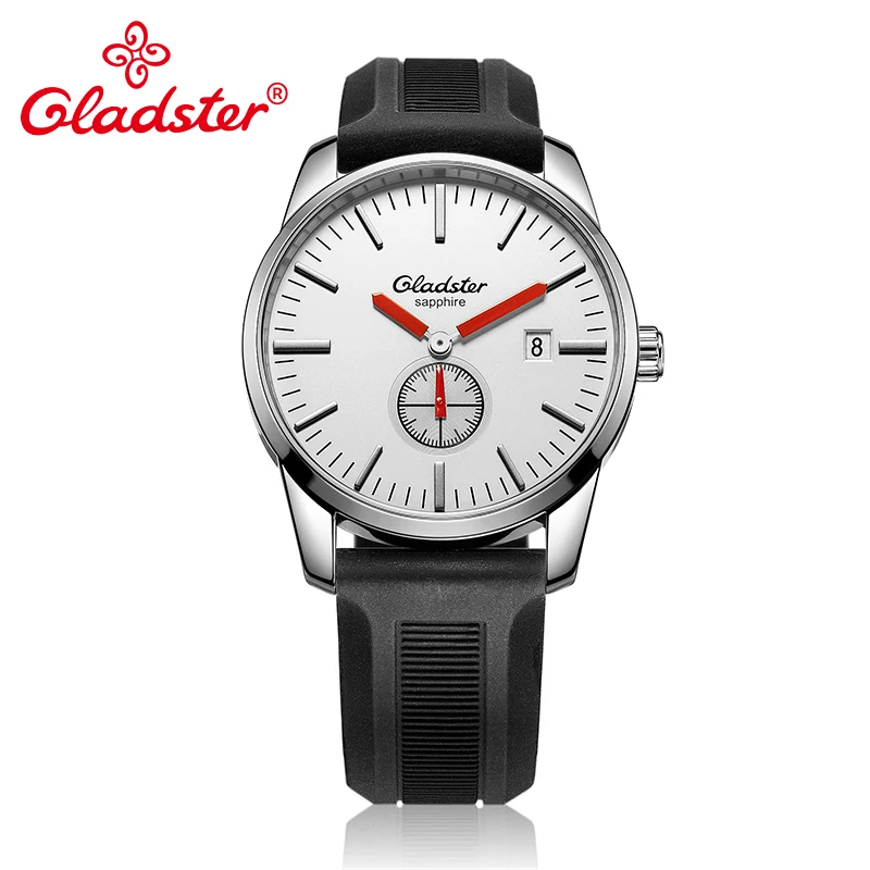 Gladster Luxury Japan MIYOTA GP11-3H Sports Silicone Male Watch Calendar Gentleman Quartz Clock Sapphire Crystal Men Wristwatch - Цвет: GA002G93SWR