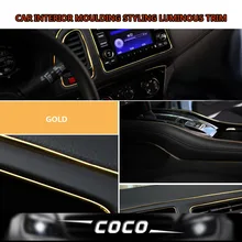 20 м 78" Автомобильный внедорожник внутренний обод предотвращает молдинг защиты от царапин украшение Стайлинг декоративная отделка полосы светящаяся Золотая Липа качество