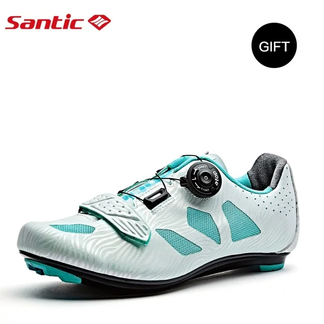 Santic/Женская обувь 3 цветов для шоссейного велоспорта; обувь для шоссейного велосипеда; кроссовки для велоспорта; спортивная обувь для гонок; дышащая обувь для велоспорта и горного велосипеда - Цвет: Green
