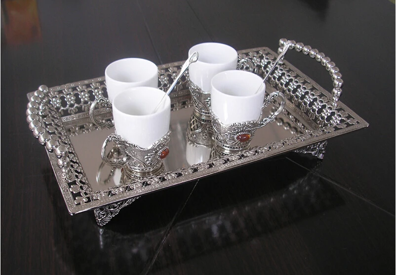 125 vintange rectangle gloss silver plated alloy metal serving tray fruit dish decorative storage tray floral decorative 320s - Decorative Serving Trays 125 vintange rectangle gloss silver plated alloy metal serving tray fruit dish decorative storage tray floral decorative 320s - Decorative Serving Trays