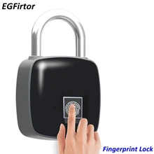 Waterproof Fingerprint Padlock Lock Keyless Access Control Reader Biometric Fingerpinter USB Rechargeable Anti-Theft Door Lock