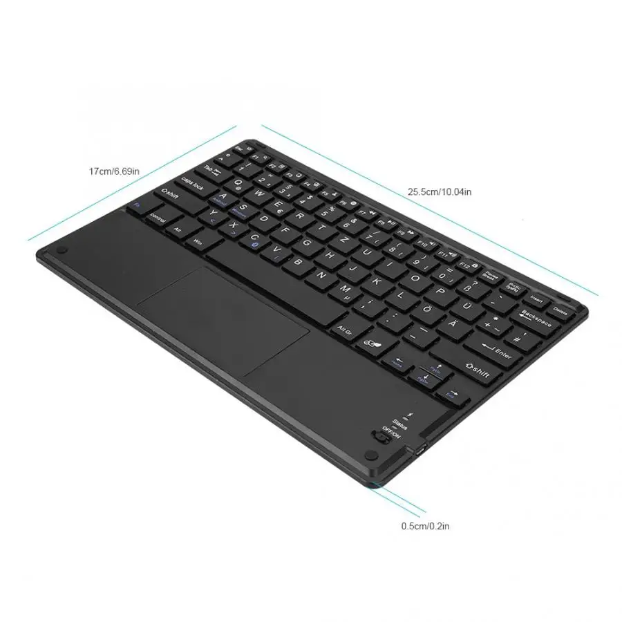 Немецкий 78 клавиш Bluetooth 3,0 Беспроводная клавиатура с тачпадом для Android/Windows/IOS клавиатура крышка bluetooth клавиатура