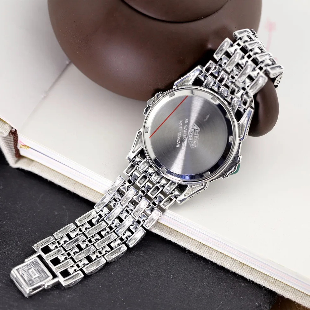 Лидер продаж, женские классические тайские серебряные часы-браслет, S925 Серебряный браслет, часы с серебряным нефритовым браслетом, часы с настоящим серебряным браслетом
