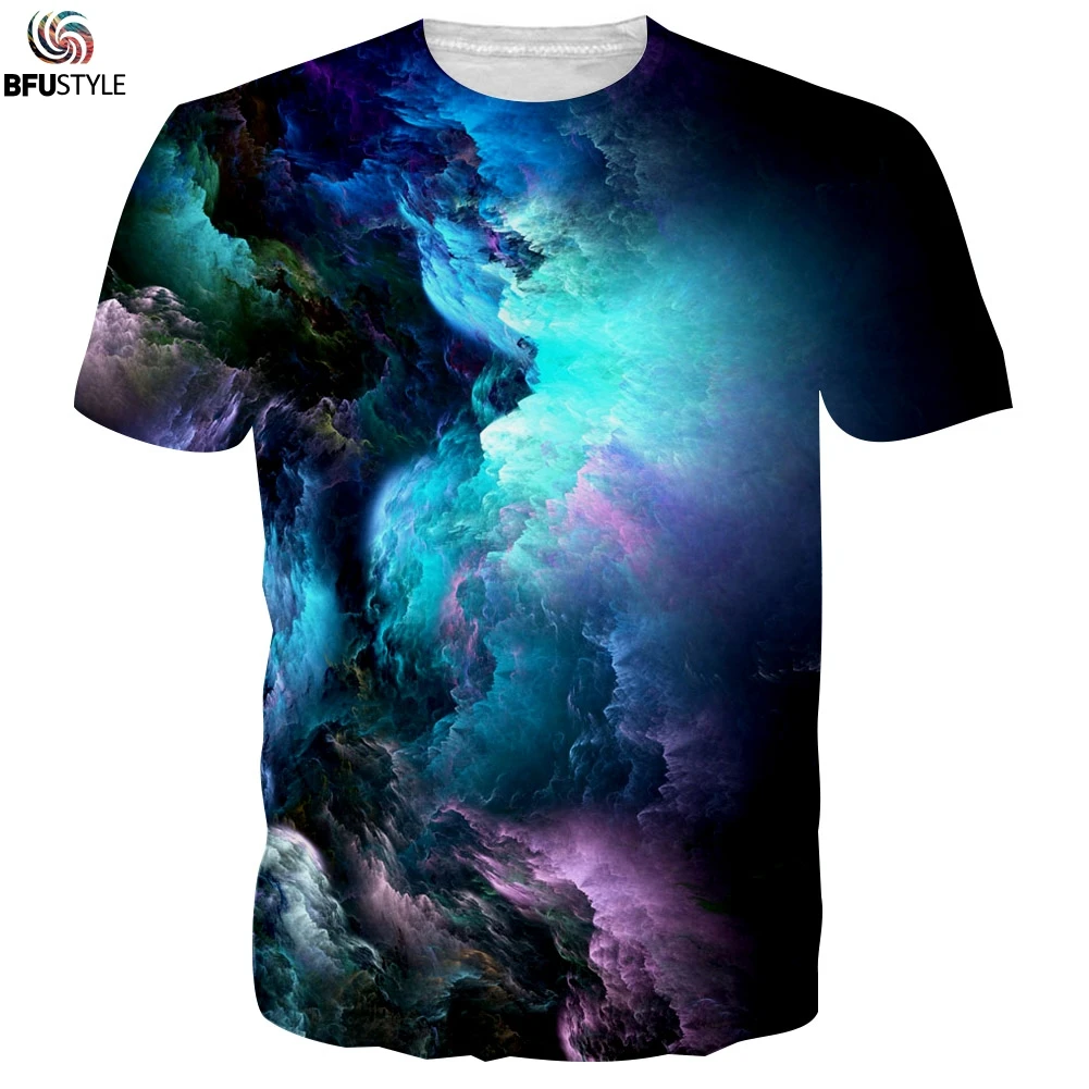 Men's Graphic T Shirt 2017 Cloud Pattern 3D Printed Tshirt Poleras ...