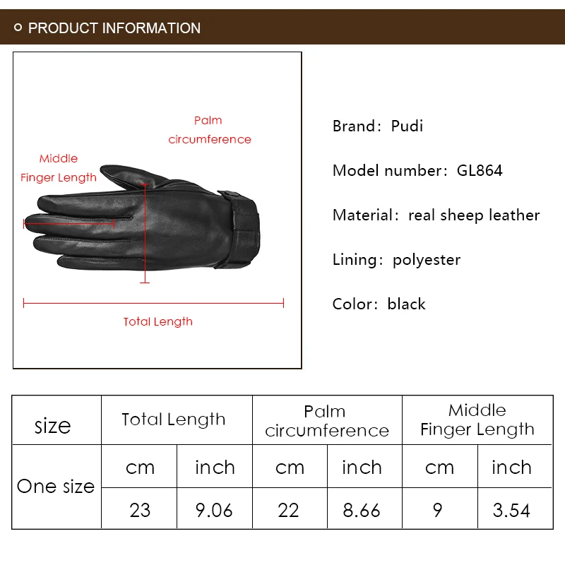 Pudi GL864 мужские Зимние новые из натуральной кожи настоящие меховые перчатки из натуральной кожи высокого качества один мех мужские перчатки черного цвета