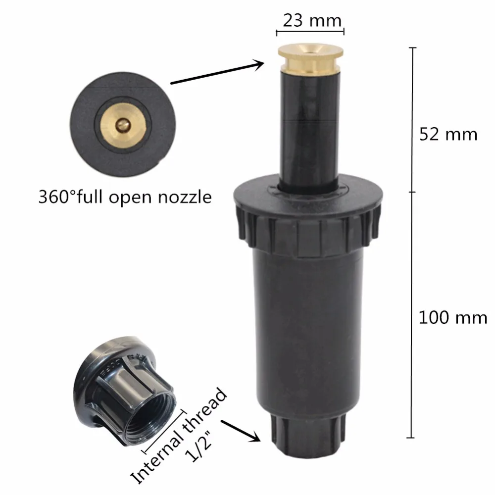 1/2 Inch Popup Sprinklers 90/180/360 Degree Automatic Stretching Pure Copper Lawn Buried Head Garden Irrigation Waterting Tool