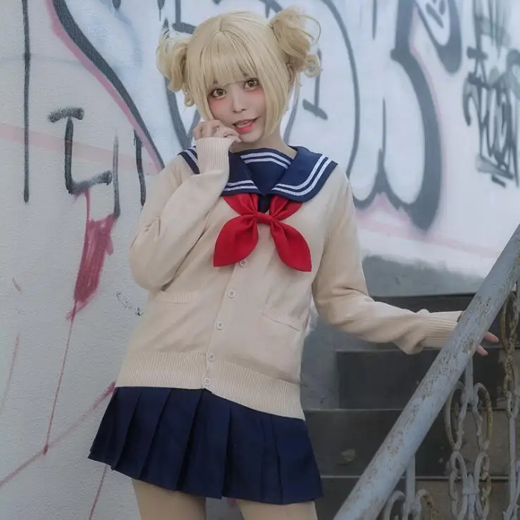 

My Hero Academia Cosplay Costume Anime Cosplay Boku no Hero Academia Himiko Toga JK Uniform Women Sailor Suits with Sweaters