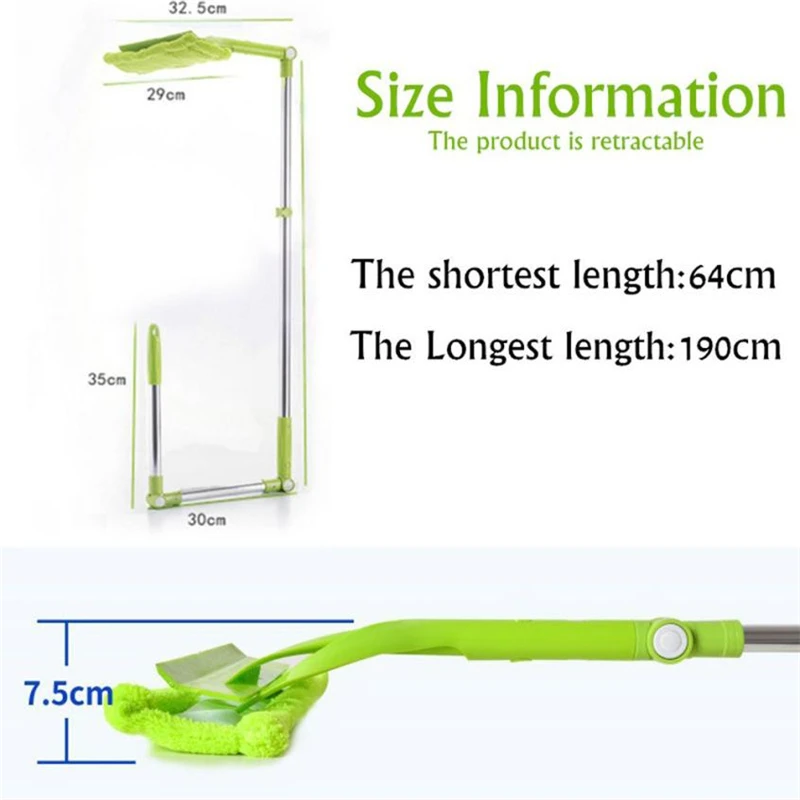 Telescopic Foldable Handle Cleaning Glass Sponge Mop Cleaner Window Extendable multi-function Wear-resistant Creative C0419#30  05