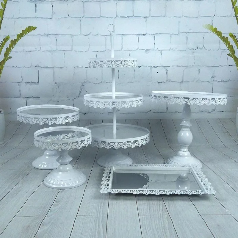 5pcs white 5 шт./компл. зеркальный торт стенд Кристальный свадебный стол золотой белый розовый серебряный розовый золотой цвет - Цвет: 5pcs white