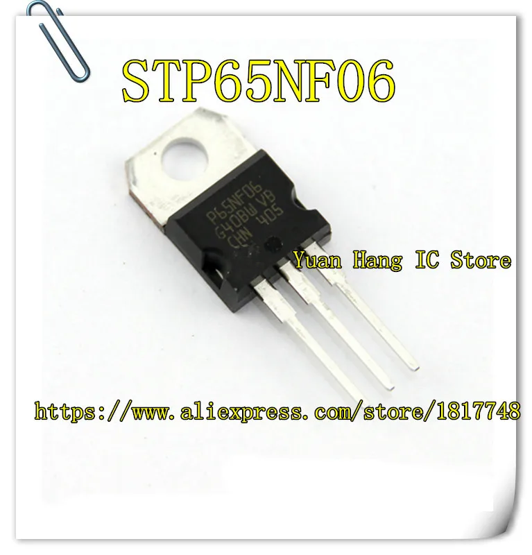 

10PCS/LOT STP65NF06 P65NF06 65NF06 65A 60V TO-220 NPN field effect transistor New original