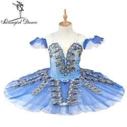 Бесплатная доставка детские синие балетные костюмы пачки Don Quijote синяя птица Лебединое озеро Классическая плоская пачка BT9166