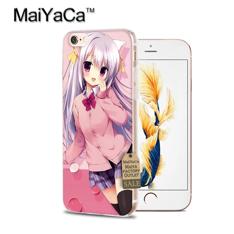 4 MaiYaCa сексуальный мультяшный аниме kawaii Девушка кошка пейзаж Мягкий ТПУ чехол для телефона для iPhone X XS MAX XR 6 6s 7plus 8Plus 5S 5C Чехол - Цвет: 4