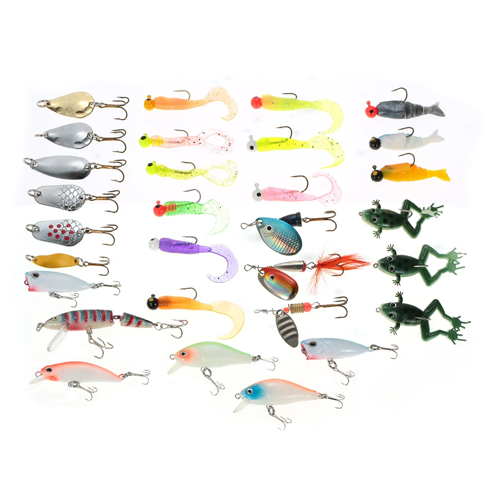 30-st-cke-Verschiedene-Fischerei-K-der-Set-Wurm-Kunststoff-Fisch-Lockt-Blei-Jigkopf-Haken-Suite
