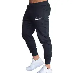 2018 новые мужские джоггеры Брендовые мужские брюки повседневные брюки тренировочные брюки мужские спортивные мышцы хлопок фитнес