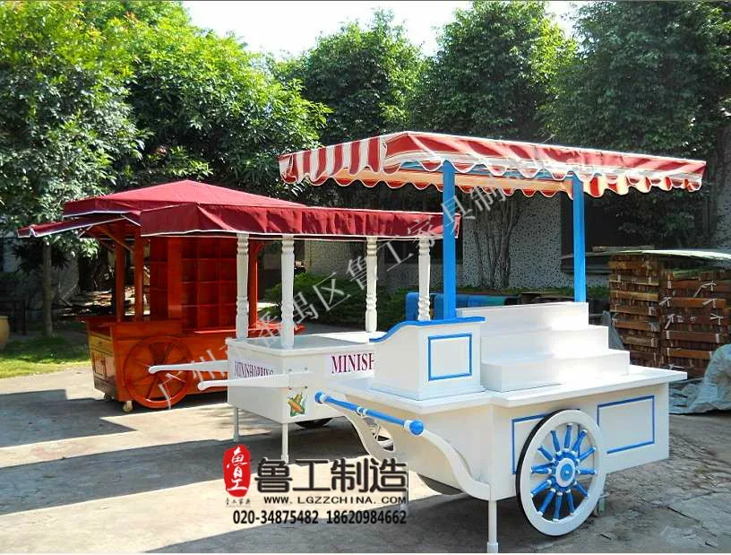 carbonized wood dining vending car / promotion table shelf
