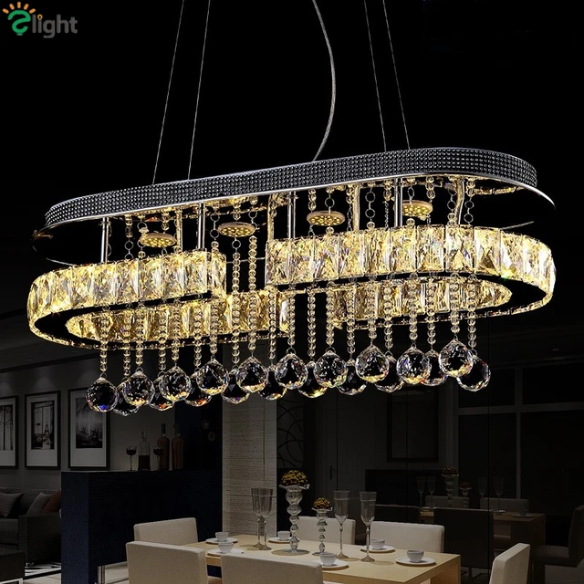 Modern Re Crystal Led Pendant Lights Creative Chrome Metal Modern Re Crystal Led Pendant Lights Creative Chrome Metal Dining Room Dimmable Lamp