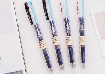 

hand account transparent multicolor 4 color ballpoint pen office writing pen school Color roller pen children Stationery 40pc