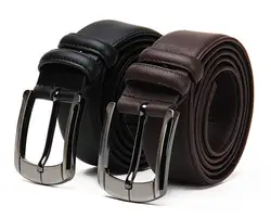 Высокое качество Элитный бренд кожаные линии натуральной телячьей пояс пряжкой Бизнес Для мужчин ремень брюк Cinturones Hombre Cinto