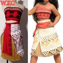 Moana princesa dress del partido de cosplay de halloween dress falda película moana disfraz fantays carnaval wxc