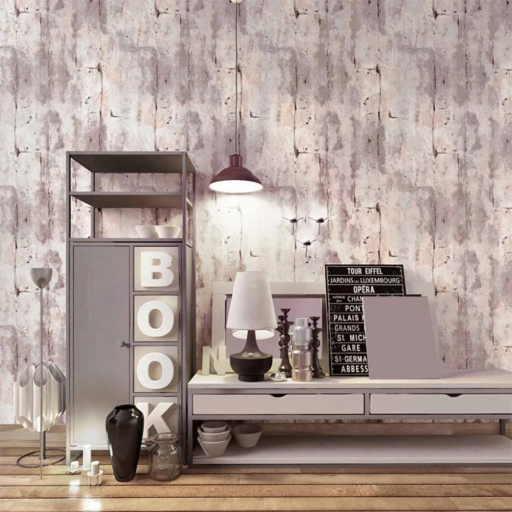 

Retro Nostalgic Living Room Bedroom Wall Paper Rolls Cement Gray Wallpaper New