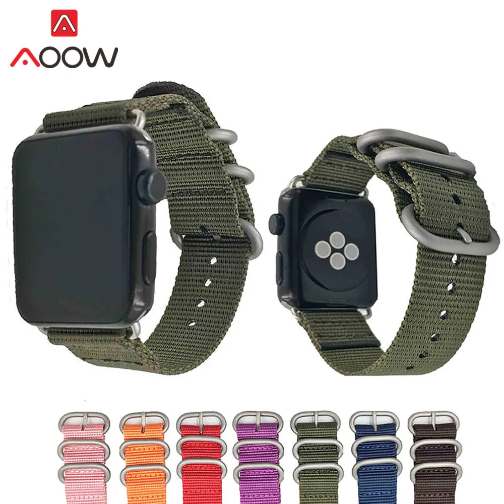 

Nylon Watchband For Apple Watch 38mm 42mm Women Men Stainless Steel Buckle Replacement Bracelet Strap Band for iwatch 1 2 3