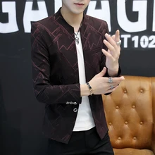 Мужской осенний Молодежный костюм для отдыха, тонкий красивый костюм в клетку с принтом