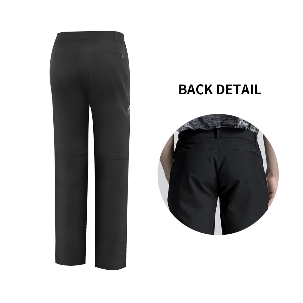 Outto de los hombres de secado rápido impermeable Camping senderismo Pantalones de deporte al aire libre senderismo escalada de montaña desmontable longitud completa Pantalones
