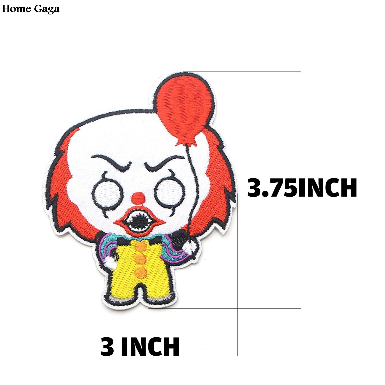 

Homegaga Stephen King's IT clown Embroidered Iron on Patches para Clothes Appliques cosplay jersey wallet badges Stickers D1491