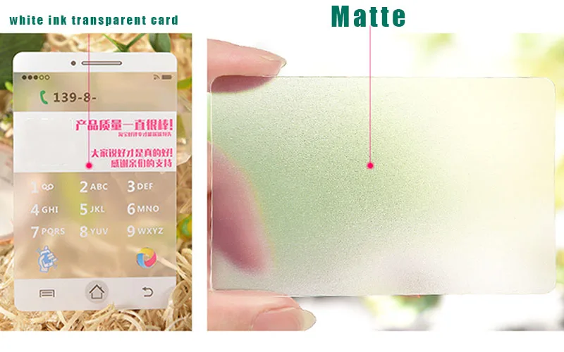100pcsone design custom transparent business card 85.554mm matte personalised name card with your info (5)