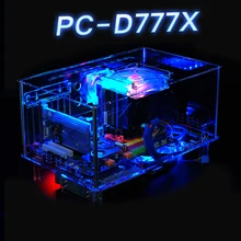 QDIY PC-D777X пустой горизонтальный ATX HTPC акриловый прозрачный компьютерный корпус рамка чехол