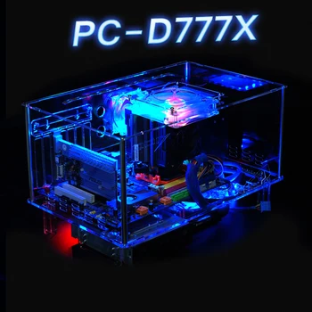 

QDIY PC-D777X Empty Horizontal ATX HTPC Acrylic Transparent Computer Chassis Frame Case