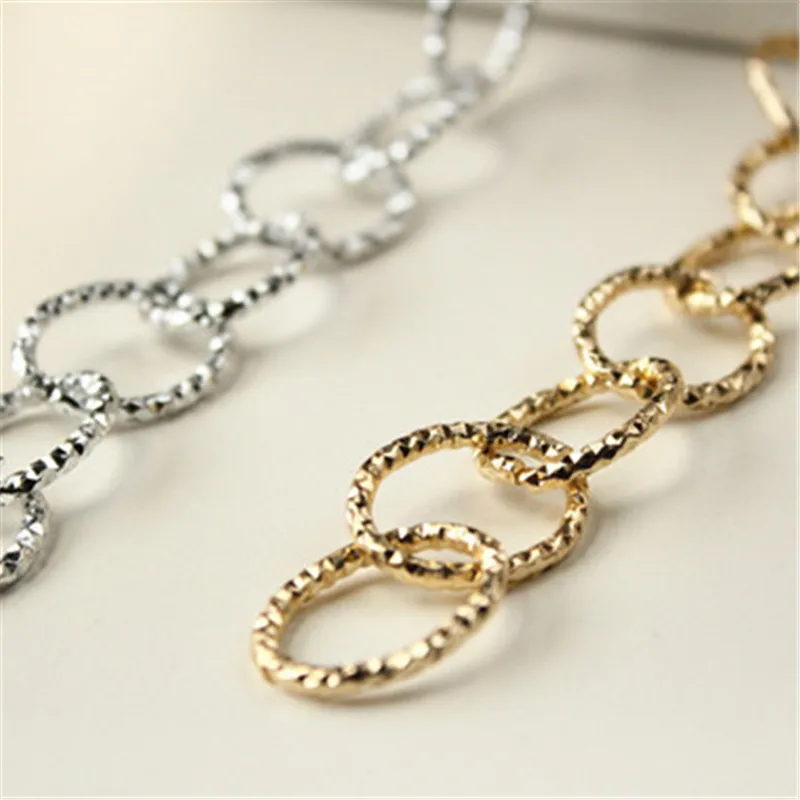 3 Feet Gold Chain or Silver Aluminum open Chain per Link Size 24mmx19mm