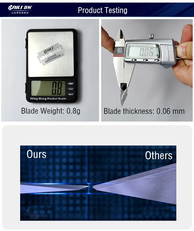 BAILI 10 шт./партия Безопасные лезвия бритвы двойной край платины супер нержавеющие лезвия