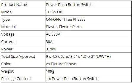 AC 380 V 30A ВКЛ ВЫКЛ три фазы кнопочный переключатель коробка