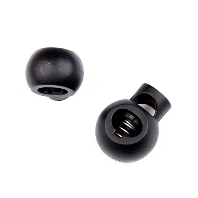 

Spring Stopper Plastic Adjustable Round Toggle Plastic Push Lock For Cloths Rope Buckle PigNose Buckle