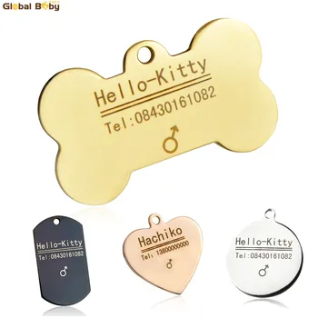 

Global Baby Pet Tags Personalized Dog Tag ID Free Engraving Pet Name Customized Cat Dog Puppy Collar Assessories