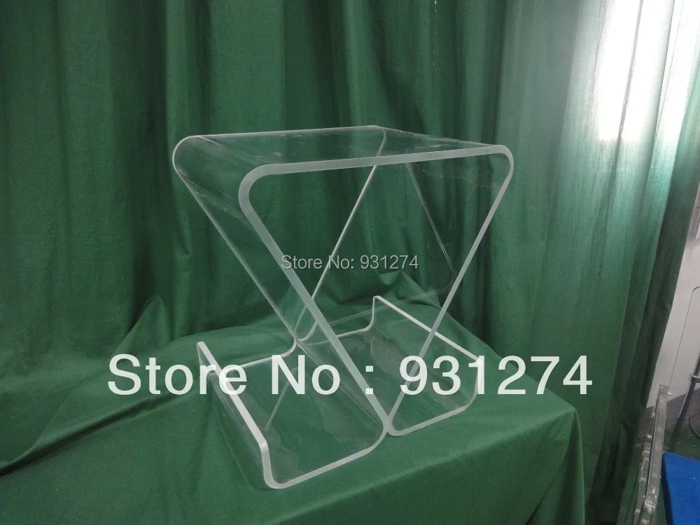 واضح الاكريليك طاولة القهوة الشاي مع مجلة الرف ، البرسبيكس الجداول أريكة صغيرة