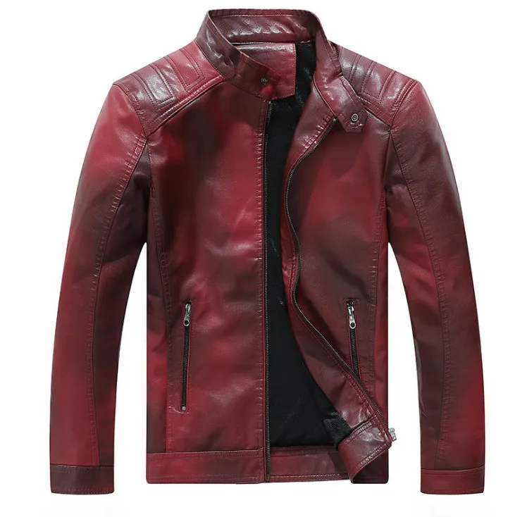 Новые мужские повседневные мотоциклетные кожаные куртки пальто мужские осенние модные с воротником-стойкой из искусственной кожи мужские