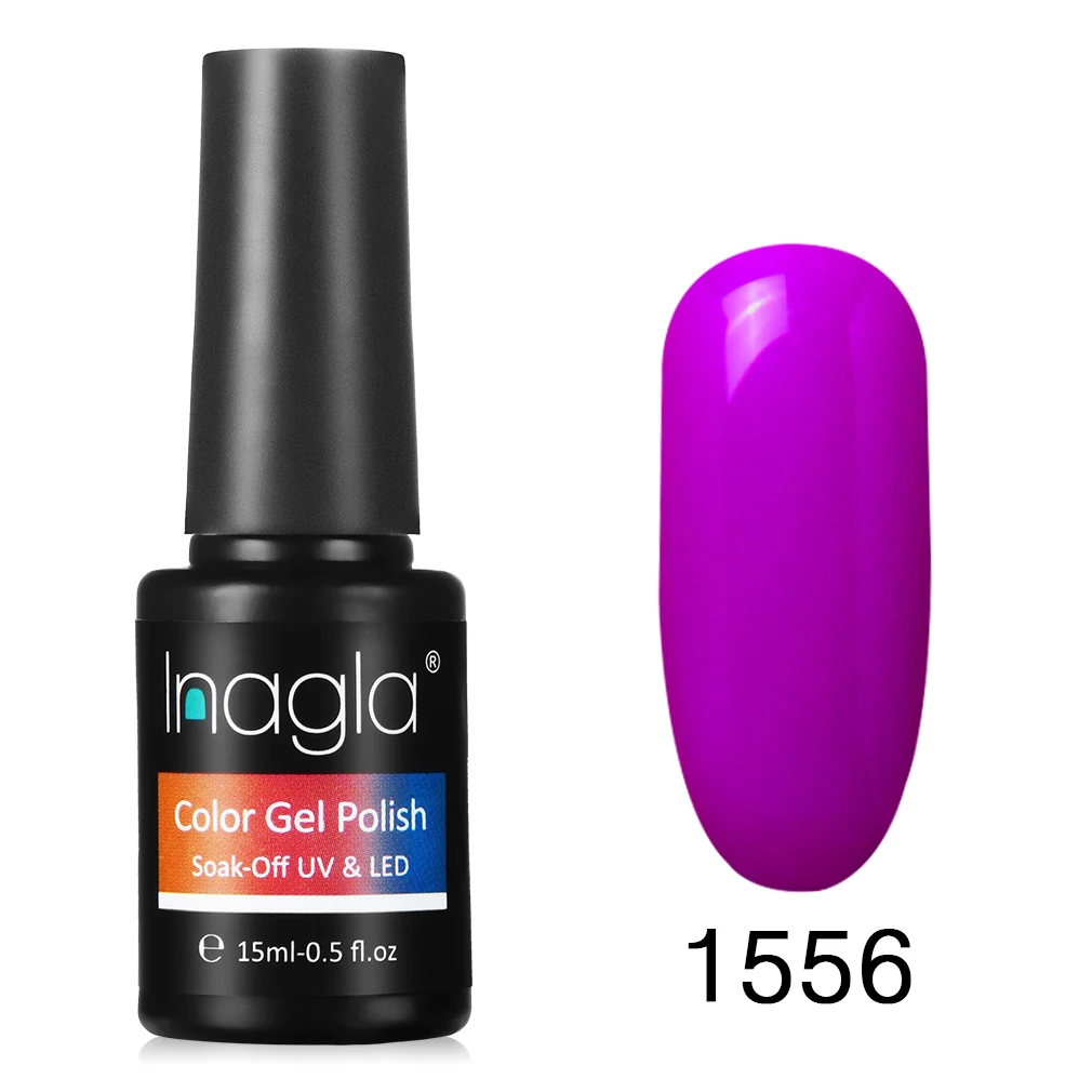 Inagla гель для дизайна ногтей 15 мл УФ светодиодный светильник Чистый гель лак для ногтей длинный прочный верх основа впитываемый лак для ногтей гель для ногтей маникюр - Цвет: 1556