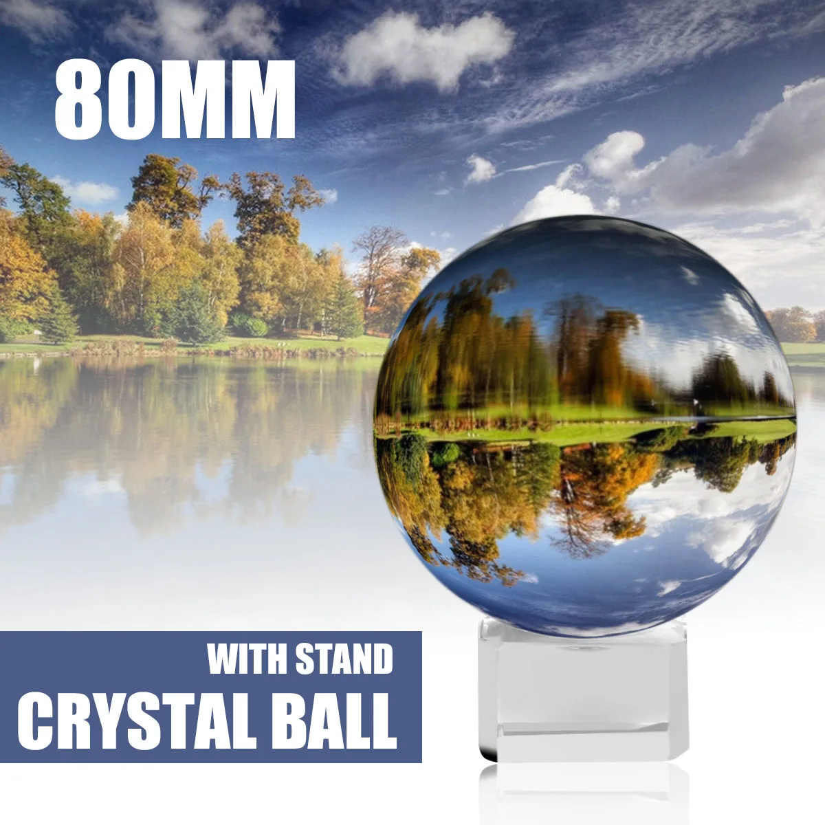 80mm Хрустальный шар Сфера 50 мм 80 мм с подставкой 2 фотографии Lensball фон Декор K9 стекло кристально чистый объектив шар - Цвет: 80mm