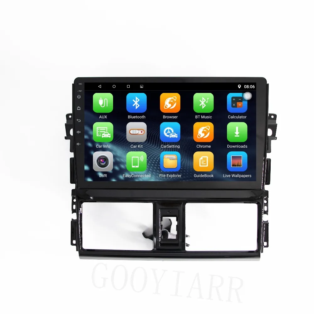 Excellent 2 din Octa Core RAM2G+ROM32G Car Android8.1 radio Player  for toyota vios 2014 with stereo radio BT  WIFI FM Map Music Video 1
