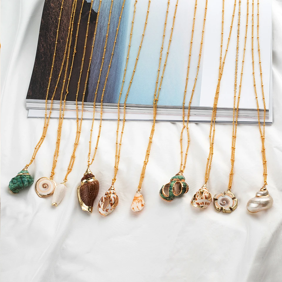Boho Conch Cowrie Seashell Sea Shell ожерелья с подвесками для женщин 2019 модные летние пляжные