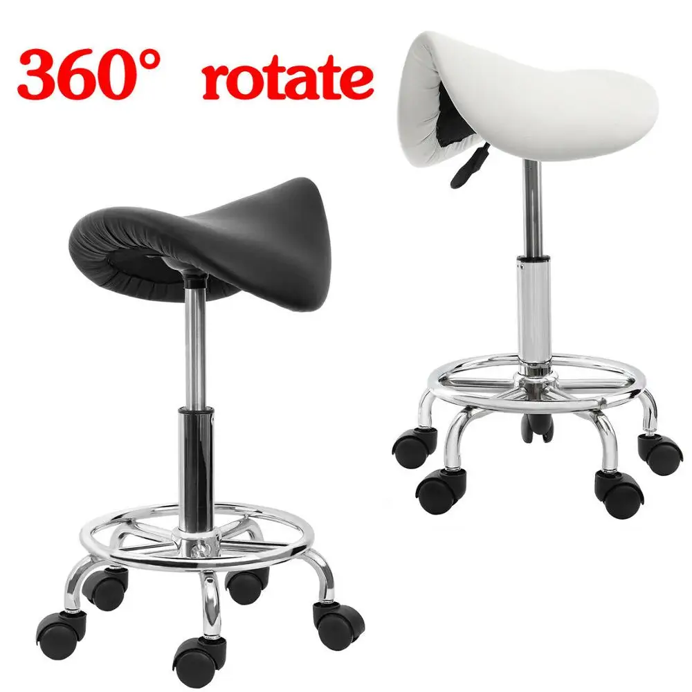 Hydraulic Saddle Salon Stool Massage Chair Tattoo Facial Spa Office Lift for Beauty