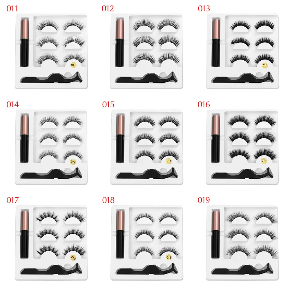 1 Набор Магнитная жидкая подводка для глаз с 3 парами 3D магнитный Пинцет для накладных ресниц Набор инструменты для макияжа глаз