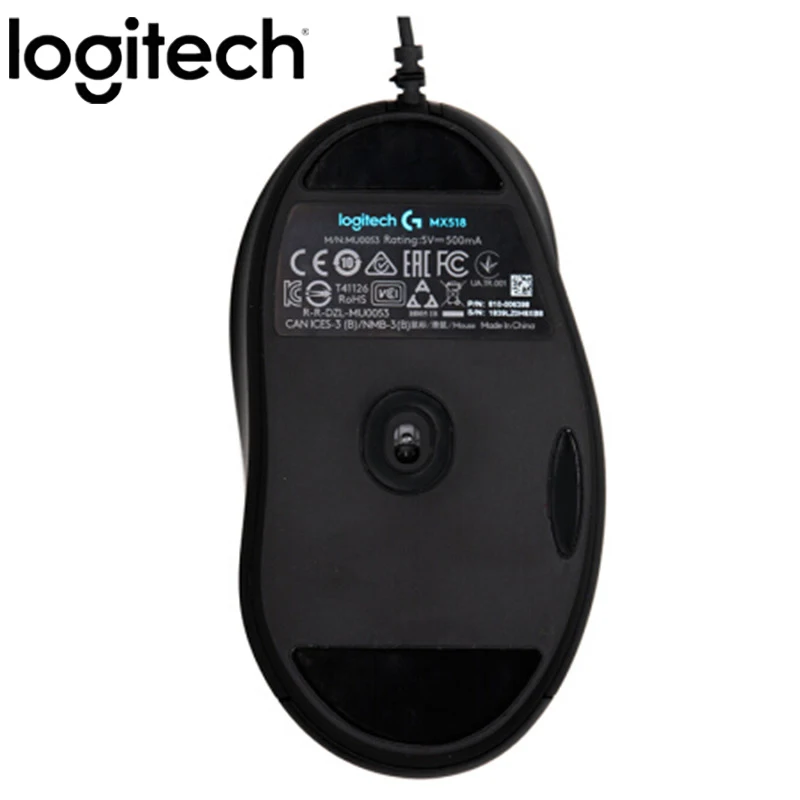 Цена Оригинальная Классическая игровая мышь Logitech MX518, 16000 точек дюйм, программируемая мышь, обновленная от MX500 510 для CSGO LOL OW PUGB