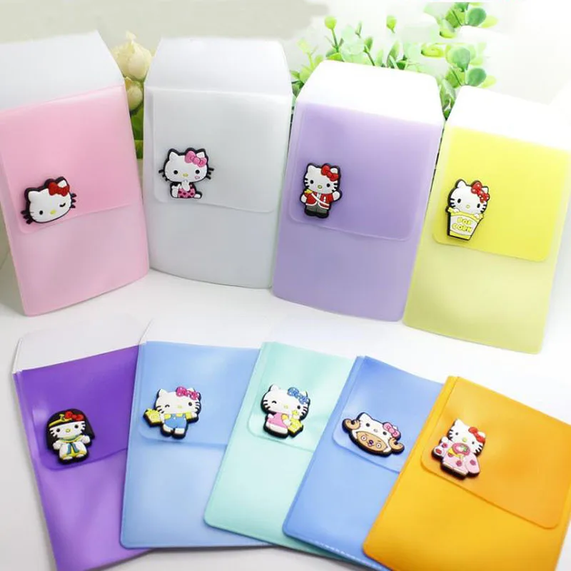 

1 Pcs Cartoon Hello Kitty PVC Waterproof Transparent Sealing Frosted Pencil Bags Doctor Nurse Pen Holder Cover Sleeve Stationery