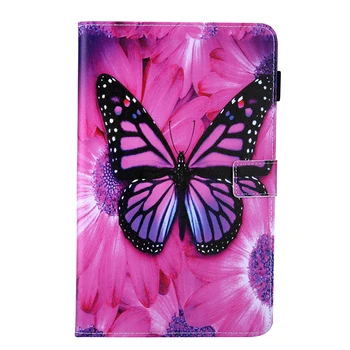 

Stand Case For Amazon Kindle Fire HD8 2016 All New Fire HD 8 2017 2018 8.0" Tablet Cover Pu Leather Cases Coque Butterfly Flower