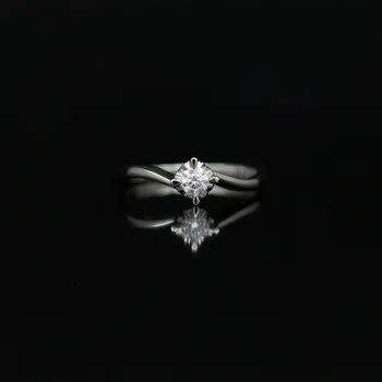 

LASAMERO 0.211CT FG/SI Round Cut Modern Floral Natural Diamond Ring For Women 18k White Gold Certified Engagement Wedding Ring