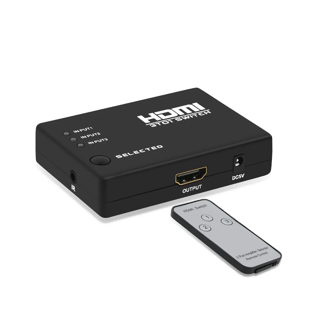 

1080P 3D HDMI Switch 3 port 3 in 1 out HDMI Splitter 3 screen display with Infrared control for PC XBOX 360 PS3 PS4 Smart phone