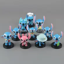 Free Shipping Anime Cartoon Lilo & Stitch Mini PVC Action Figure Toys Dolls Child Toys Gifts 10pcs/set DSFG132
